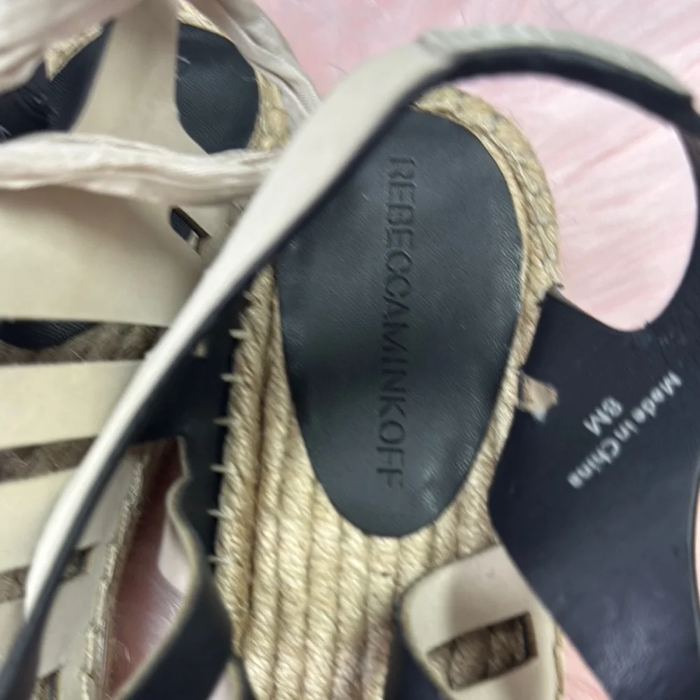 Rebecca Minkoff Cream Espadrilles with Woven Design